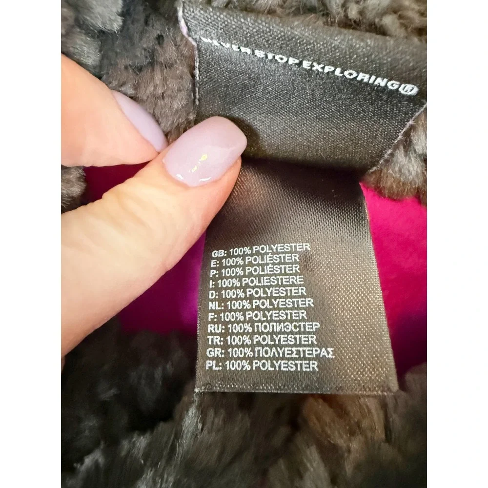The North Face Girls Osito Full Zip Fleece Jacket Grey Pink Size‎ M 10/12